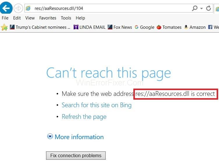res://aaResources.dll/104 Błąd w przeglądarce Internet Explorer