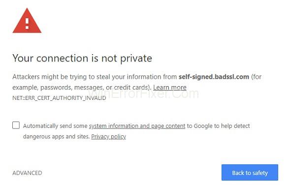 How To Fix Err_cert_authority_invalid Error In Chrome