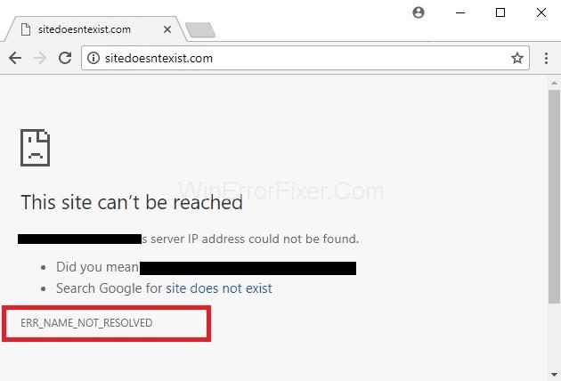 ERR_NAME_NOT_RESOLVED خطأ في Google Chrome