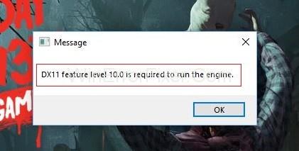 DX11 Feature Level 10.0 ist erforderlich, um die Engine auszuführen
