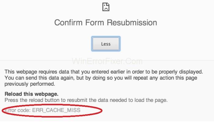 Err_Cache_Miss Error dalam Google Chrome {Diselesaikan}