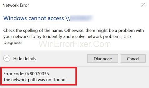Kod błędu: 0x80070035 — Nie znaleziono ścieżki sieciowej {rozwiązane}