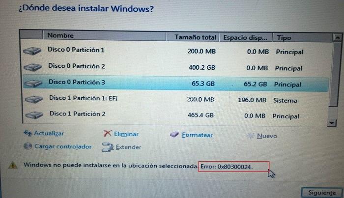 Code d'erreur 0x80300024 lors de l'installation de Windows {Résolu}