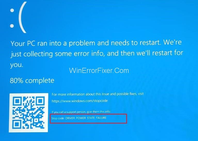 Error de falla del estado de energía del controlador en Windows 10 {Resuelto}
