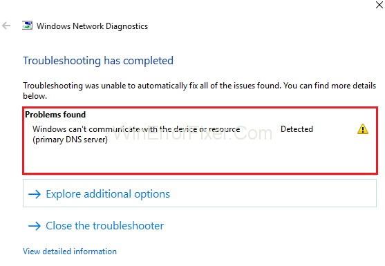 Windows non riesce a comunicare con il dispositivo o la risorsa
