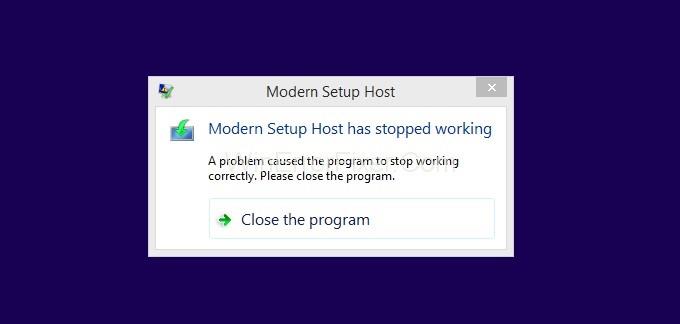Хост Modern Setup перестал работать в Windows 10 {решено}