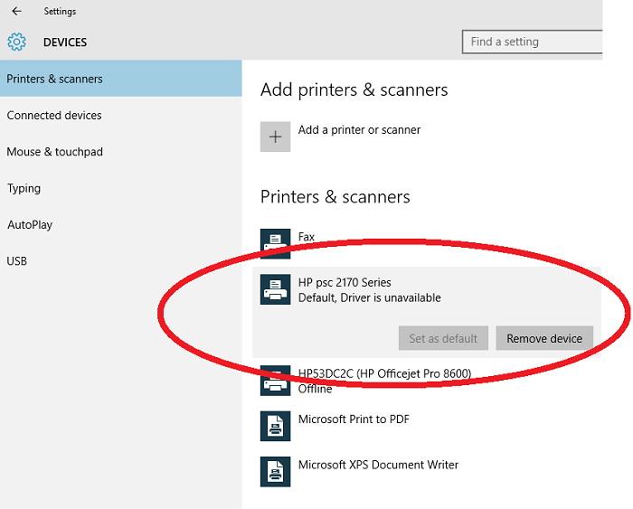 Драйвер принтера недоступен в Windows 10 {решено}