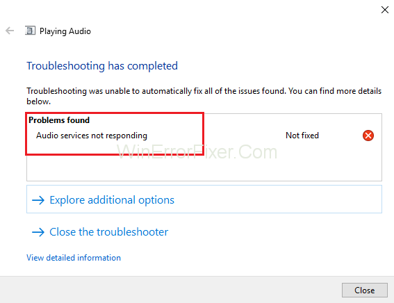 خدمات الصوت لا تستجيب في Windows 10 {محلول}