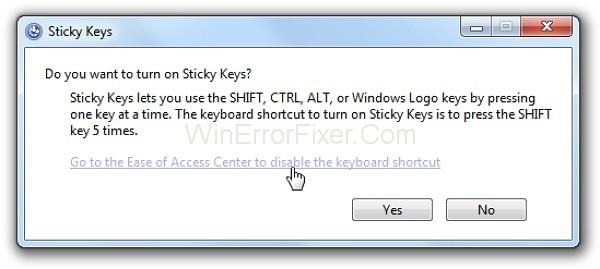 How to Turn Off and On Sticky Keys in Windows 10