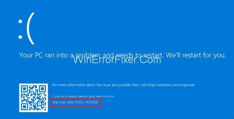 Errore di intestazione del pool errato in Windows 10 {risolto}