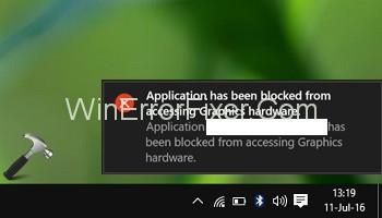 Application Has Been Blocked From Accessing Graphics Hardware