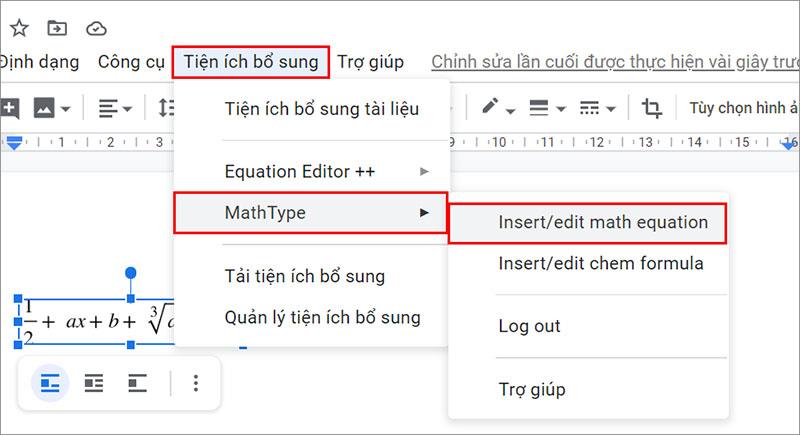 Menggunakan Jenis Matematika di Google Documents sangat sederhana