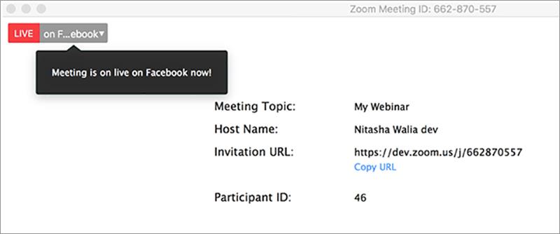 從 Zoom 直播到 Facebook 的說明