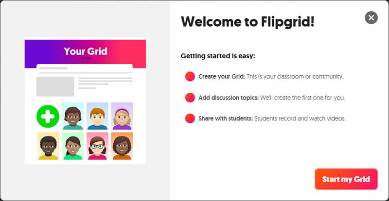 Instruções para usar o Flipgrid no ensino