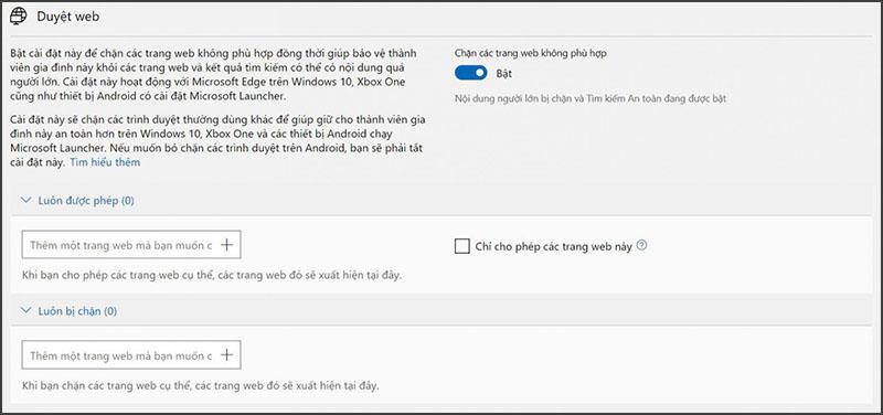 Pasang dan gunakan Keselamatan Keluarga pada Windows 10