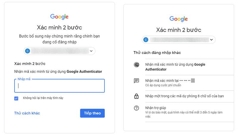 Verifikasi 2 langkah untuk Gmail, akun Google